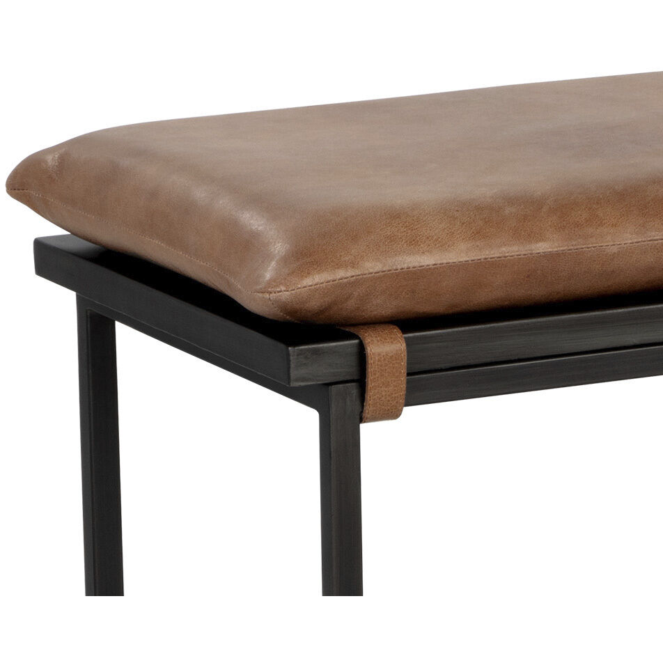 Zancor Gunmetal / Tan Leather Bench